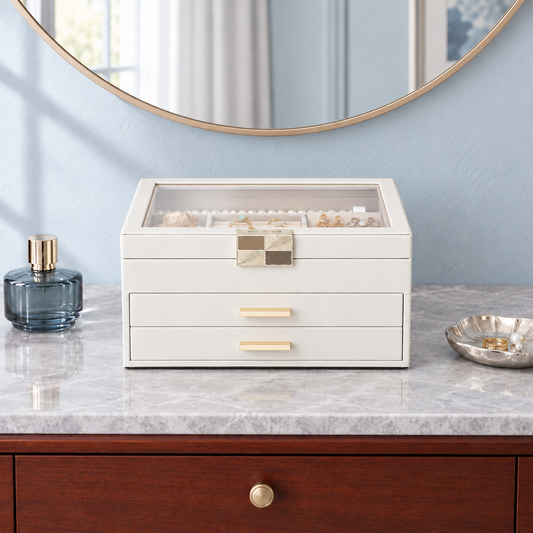 Adornnest Lucent Three-Layer Jewelry Box