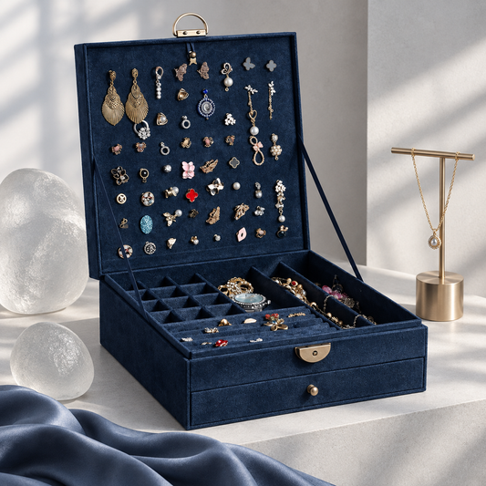Adornnest Nocturne Lockable Velvet Jewelry Organizer