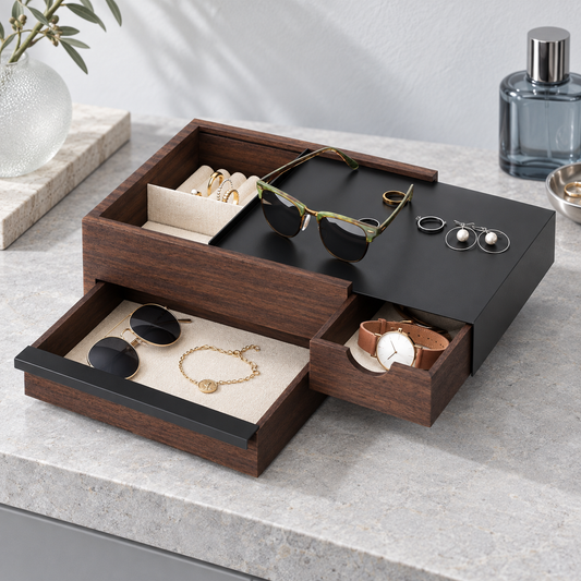 Adornnest Stowelle Hidden-Drawer Jewelry Box